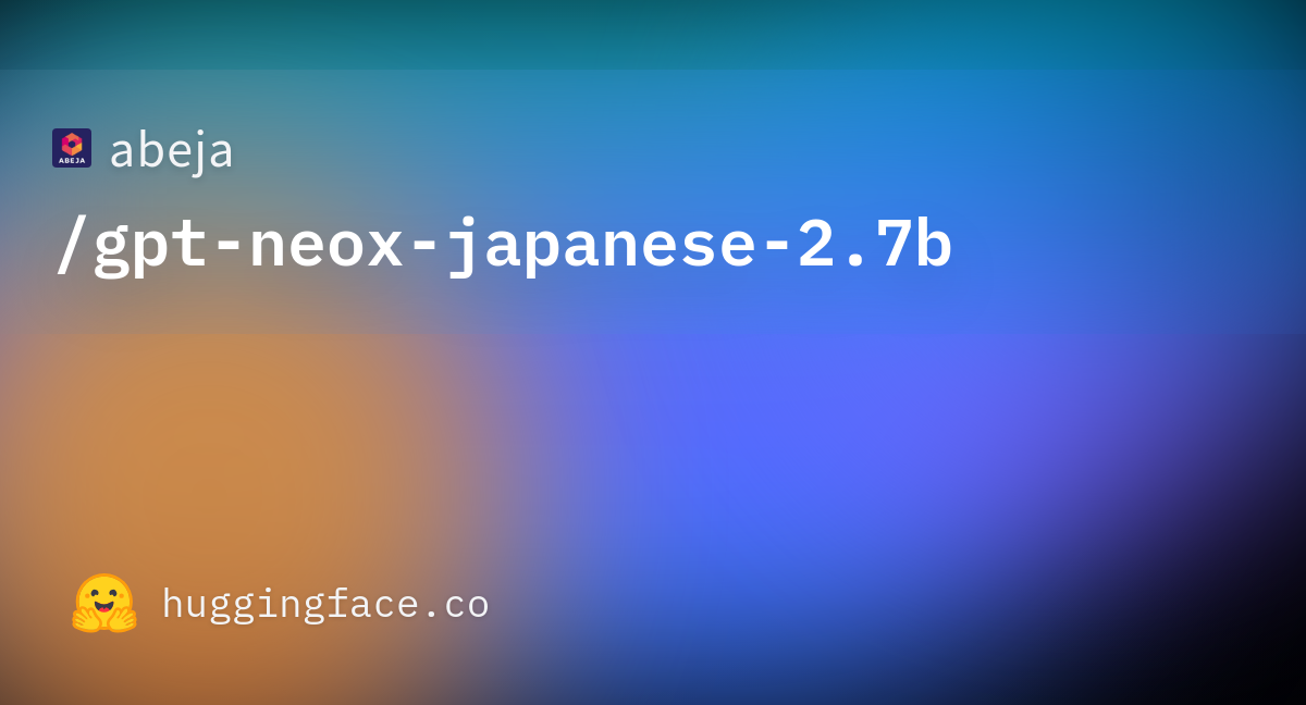 Abeja/gpt-neox-japanese-2.7b · Hugging Face